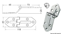 Hinge standard pin 118x40 mm 